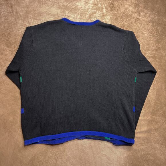 Vintage 90s Paul Harris Design Embroidered Patchwork Christmas Holiday Cardigan - Picture 4 of 8